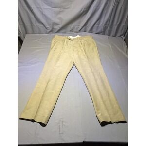 Paul Stuart Mens Dress Pants 36 Reg Silk Linen‎ Blend Pleated Khaki Tan